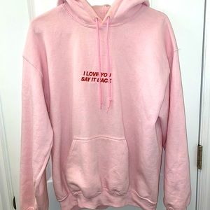 Lonely Ghost Pink and Red ILYSIB (I love you say it back) hoodie Size M